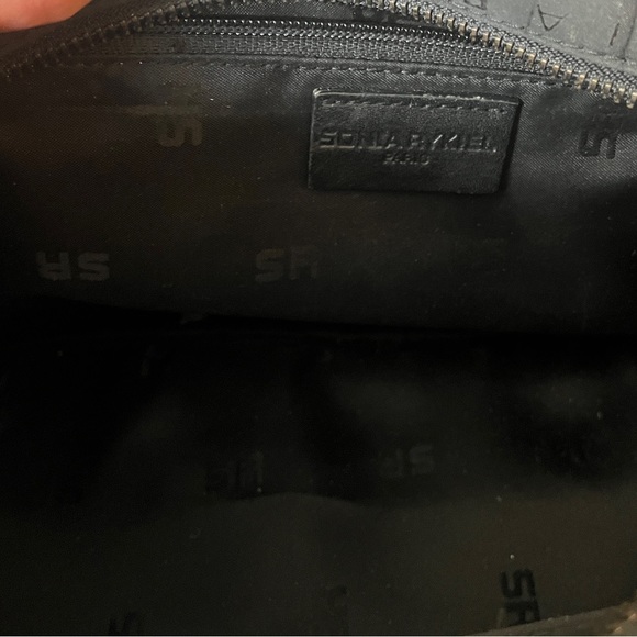 SONIA RYKIEL Signature Monogram Bag Satchel Logo Leather Hand Purse Crossbody xo - Picture 13 of 17